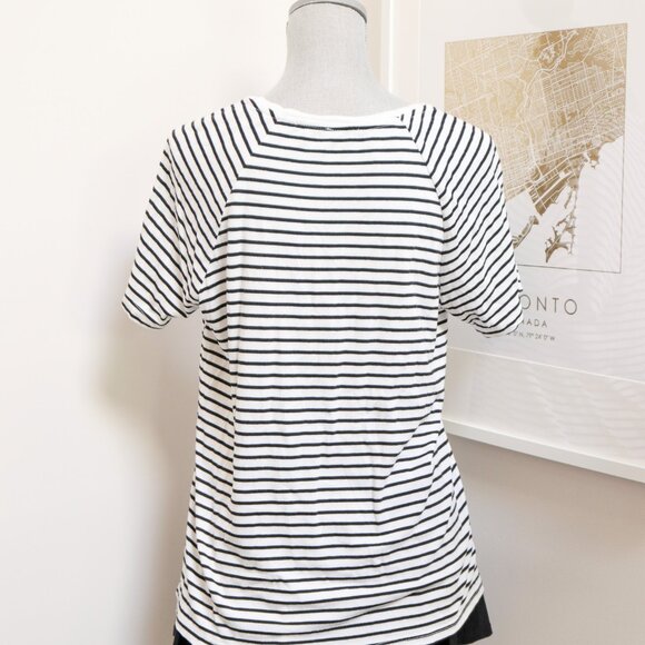Black & White Striped Lace Up Tee 🕸️ - Picture 3 of 6